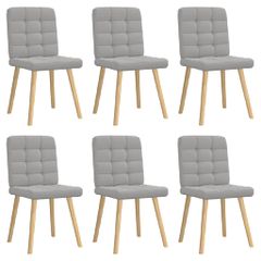 vidaXL Καρέκλες τραπεζαρίας 6 τεμ Cloud Grey Fabric