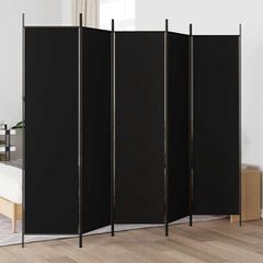 vidaXL Διαχωριστικό Δωματίου με 5 Πάνελ Μαύρο 250x200 εκ. από Ύφασμα