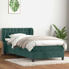 Box Spring κρεβάτι με στρώμα σκούρο πράσινο 80x220εκ. Βελούδινο 3317802