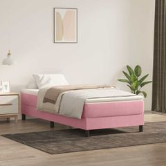 Box Spring κρεβάτι χωρίς στρώμα ροζ 100x220 cm Βελούδινο 3315866