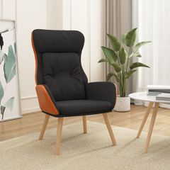 Πολυθρόνα Relax Μαύρη από Ύφασμα και PVC 341307