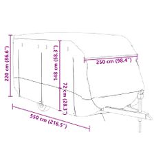 Κάλυμμα τροχόσπιτου Γκρι 550x250x220 cm Μη υφασμένο ύφασμα 4015866-thumb-10