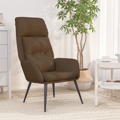 Πολυθρόνα Relax Καφέ από Συνθετικό Καστόρι 341279