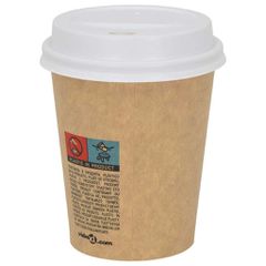 Χάρτινα καπάκια καφέ Ø80 mm 8oz 1000 τεμάχια Λευκό πλαστικό 4102803