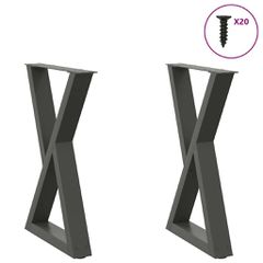 Πόδια Τραπεζαρίας 2 τεμ. Ανθρακί 60x(72-73,3) εκ. Ατσάλι 4012722