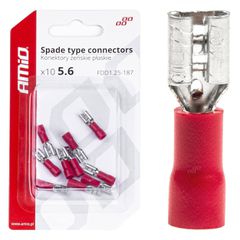 Amio - ΦΙΣΑΚΙΑ ΘΗΛΥΚΑ ΚΟΚΚΙΝΑ FDD1 1,25-187 /10A/ 5,6mm ΑΜΟ - 10 ΤΕΜ. (03061/AM)