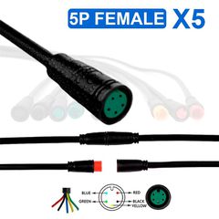 Ηλεκτρικά Πατίνια Ezee 2026 Αδιάβροχο Καλώδιο|8 mm 5 PIN - 5F |5 τεμάχια