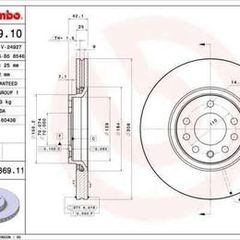 BREMBO 09.9369.10 Δισκόπλακα-thumb-1