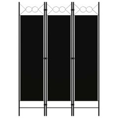 vidaXL Διαχωριστικό Δωματίου με 3 Πάνελ Μαύρο 120 x 180 εκ.