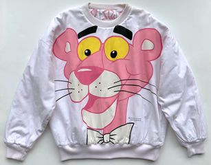 ΡΟΖ ΠΑΝΘΗΡΑΣ - UNITED ARTISTS AMERICANWEAR PINK PANTHER Reversible Double Face Puffy Sweater Vintage Collectible