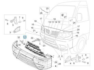 Βίδα Κλίπς Προφυλακτήρα Piaggio Porter Multitech E6 Entry Level 2017-2020 B004853