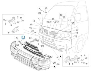 Βίδα Κλίπς Πλαισίου Φαναριού Piaggio Porter Multitech E6 Entry Level 2017-2020 D9356755014