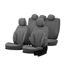 Καλύμματα Αυτοκινήτου Otom Progressive Design Universal Full Δερματίνη Σετ Εμπρός / Πίσω 11 Τεμαχίων Γκρι ΡRG-103