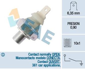 ΒΑΛΒΙΔΑ ΠΙΕΣΗΣ ΛΑΔΙΟΥ M10x1 0.9 bar ΛΕΥΚH AUDI, FORD, SEAT, SKODA, VW