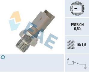 ΒΑΛΒΙΔΑ ΠΙΕΣΗΣ ΛΑΔΙΟΥ M16x1.5 0.5 bar ΓΚΡΙ  CITROEN, FIAT, FORD, LANCIA, MAZDA, NISSAN, PEUGEOT, RENAULT, SUZUKI, TOYOTA, VOLVO