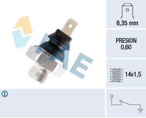 ΒΑΛΒΙΔΑ ΠΙΕΣΗΣ ΛΑΔΙΟΥ M14x1.5 0.6 bar  ΧΟΝΤΡΗ ΒΟΛΤΑ A.R, FIAT, LADA, LANCIA, PEUGEOT, SEAT