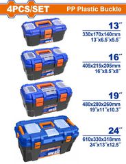WADFOW ΣΕΤ 4ΤΕΜ ΕΡΓΑΛΕΙΟΘΗΚΕΣ ΠΛΑΣΤΙΚΕΣ 13"-16"-19"-24" ΜΕ ΠΛΑΣΤ. ΚΟΥΜΠΩΜΑΤΑ (WTB2104)