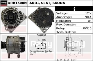 ΔΥΝΑΜΟ 12V 90A AUDI A3/TT, SEAT CORDOBA/LEON, VW  GOLF -- L-DFM