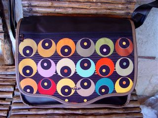 70`up Συλλεκτική τσάντα δεκαετιας 1970 vintage vynil δερματίνη ανδρική - γυναικεία μεγαλη για laptop tablet Νο2