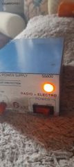 ΡΥΣΜΙΣΤΗΣ μηχανημα Ρυθμιζόμενη ισχύ dc stppky 55600 .με σύντομη προστασία .6 amp.με προστασία βραχυκυκλώματος ME ΕΙΣΟΔΟΣ 220V AC OUT PUT 13.8V DC,,,ELECTRO RADIO POREW Α