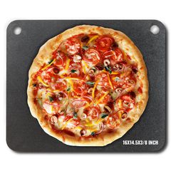 VEVOR Pizza Steel, 16" x 14,5" x 3/8" Ατσάλινο πιάτο πίτσας για φούρνο, πέτρα ψησίματος πίτσας από ανθρακούχο χάλυβα με 20 φορές υψηλότερη αγωγιμότητα, βαρέως τύπου ταψί πίτσας για εξωτερική σχάρα, εσ