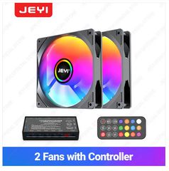 JEYI 2Χ ARGB Fan 120mm AURA Ultra Silent 4PIN PWM, with controller 5V 3PIN SYNC/RC (ΣΦΡΑΓΙΣΜΕΝΟ)