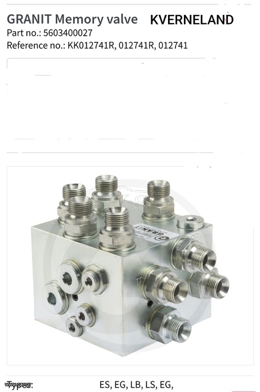 KVERNELAND MEMORY VALVE