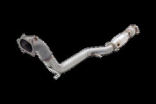 3" Downpipe with High-Flow Catalytic Converter, 304 Matt finish Stainless Steel (for track and off road use only)