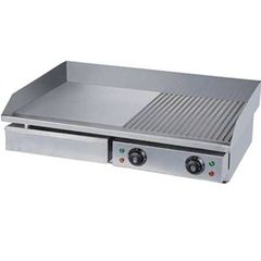 Πλατώ Ηλεκτρικό 2/3 Λεία και 1/3 Ραβδωτή Επιφάνεια 4.4KW. Διαστάσεις: 73x52x23 cm