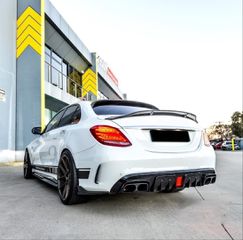 Mercedes W205 sedan brabus look διαχύτης μαζί με forumla led stop και μαζί και μπούκες μαύρο γυαλιστερο πακέτο 2015-2018