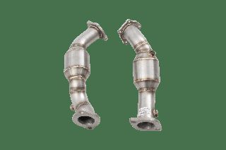 2.5" Downpipes with High-Flow Catalytic Converters, 304 Stainless Steel (for track and off road use only)