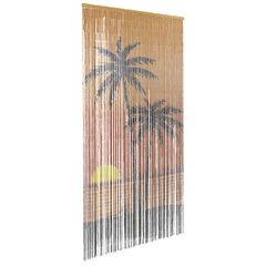 vidaXL Έντομο κουρτίνα πόρτας Palm Tree Print 90x220 cm Μπαμπού