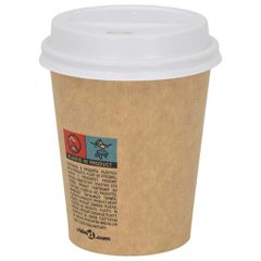vidaXL Χάρτινα καπάκια καφέ Ø80 mm 8oz 1000 τεμάχια Λευκό πλαστικό