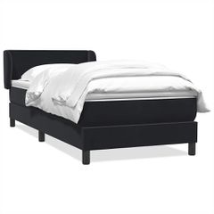 vidaXL Box Spring Κρεβάτι με στρώμα Μαύρο 80x210 εκ. Βελούδινο