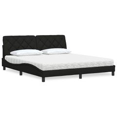 vidaXL Κρεβάτι Μαύρο 180x200 εκ. Υφασμάτινο