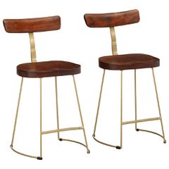 vidaXL Σκαμπό Μπαρ 2 τεμ. 49x43x79 εκ. από Μασίφ Ξύλο Μάνγκο