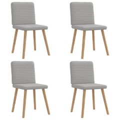 vidaXL Καρέκλες τραπεζαρίας 4 τεμ Cloud Grey Fabric