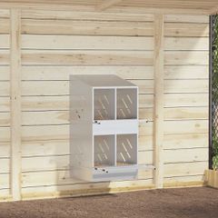 vidaXL Κουτί φωλιάς κοτόπουλου με 4 θήκες γαλβανισμένο ασήμι μέταλλο