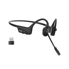 SHOKZ OpenComm2 UC 2025 Upgrade Wireless Bluetooth Bone Conduction Videoconferencing Headset with USB-C Charging Port and USB-A adapter | 16 Hr Talk Time, 29m Wireless Range, 1 Hr Charge Time | Includ