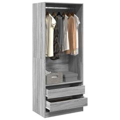 Ντουλάπα Γκρι Sonoma 80x50x200 εκ. από Επεξεργασμένο Ξύλο 3307752