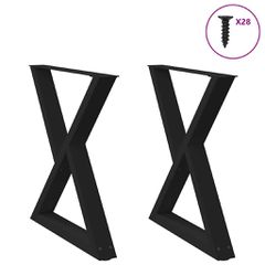 Πόδια Τραπεζαρίας 2 τεμ. Μαύρο 70x(72-73,3) εκ. Ατσάλι 4012724