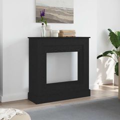 Γύρος τζακιού Μαύρη δρυς 90x30x90 cm Κατασκευασμένο ξύλο 865984