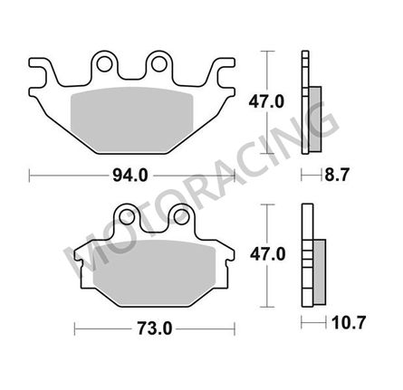 ΤΑΚΑΚΙΑ ΠΙΣΩ SYM VF 185ie E5 / KYMCO MXU 300 06'-11' / MXU 500 05'-13' / YAMAHA YZF-R125 08'-15' SBS 810-thumb-1
