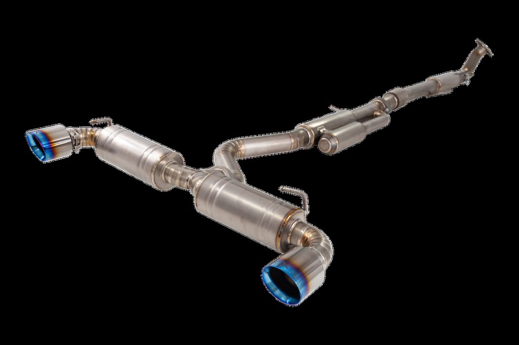 3" Cat-Back System, Titanium with Burnt Blue Tips