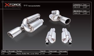 2.25"Twin Loop Oval Muffler (Right Inlet)