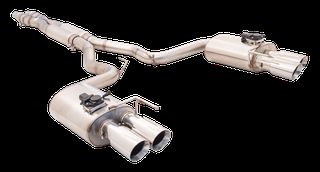 2.5" Cat-Back System with Oval Varex Mufflers, 304 Stainless Steel