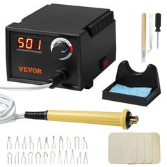 VEVOR Wood Burning Kit 200~700°C Ρυθμιζόμενος καυστήρας πένας πυρογραφίας 23 μύτες καλωδίων