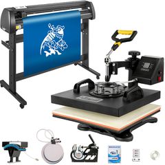 5 σε 1 θερμική πρέσα 15"x15" Καπάκι μεταφοράς 53" Vinyl Cutter Plotter Κοπή 3 λεπίδων