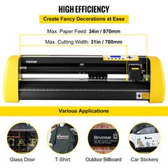 Οθόνη LCD VEVOR 34" Vinyl Cutter/Plotter Software Machine κοπής 3 Blades-thumb-4