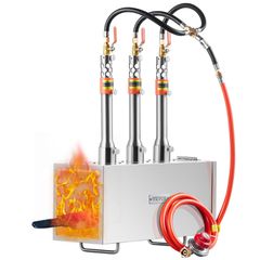 VEVOR Portable Propane Forge 3 Burner Farrier Forge 2600℉ Knife Metal Square